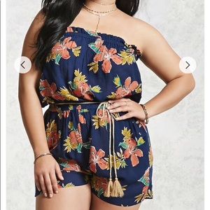 plus size floral romper